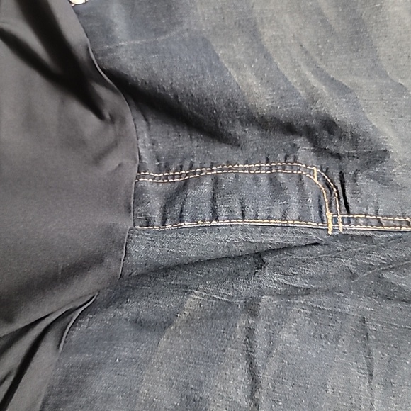 Times Two Dark Blue Denim Maternity Jeans with Soft Stretchy Belly Band, 3X - Picture 5 of 13